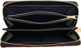 Louis Vuitton ネイビーレザー 長財布　赤ぶちルイヴィトン LOUIS VUITTON ルイヴィトン モノグラム アンプラント 長財布 ネイビー